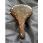 Custom Handcarved Leather Saddle - Dark Flora