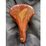 Custom Handcarved Leather Saddle - Banana