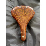 Custom Handcarved Leather Saddle - Spiderweb