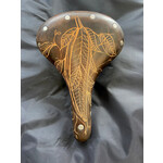 Custom Handcarved Leather Saddle - Leaves
