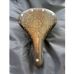 Custom Handcarved Leather Saddle - Geometric