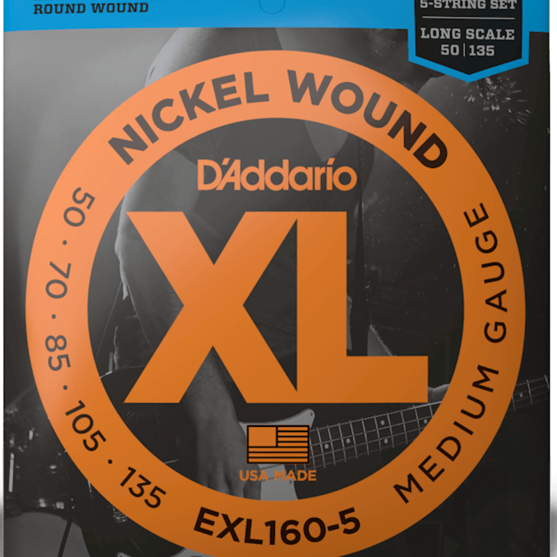 D'addario D'addario EXL160-5 Bass Strings Medium 50-135 Long Scale