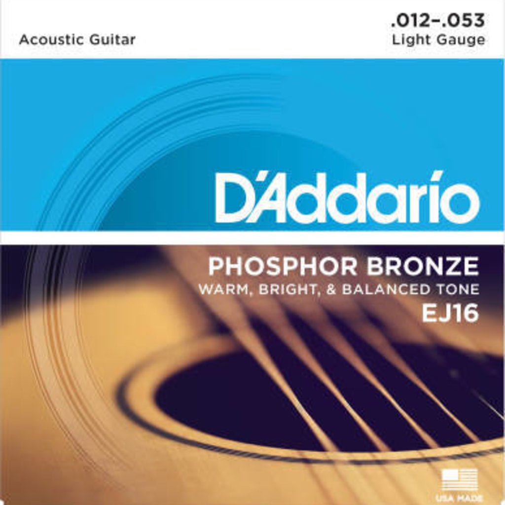 D'addario D'Addario Ej16 Acoustic Strings Phosphor Bronze Light 12-53