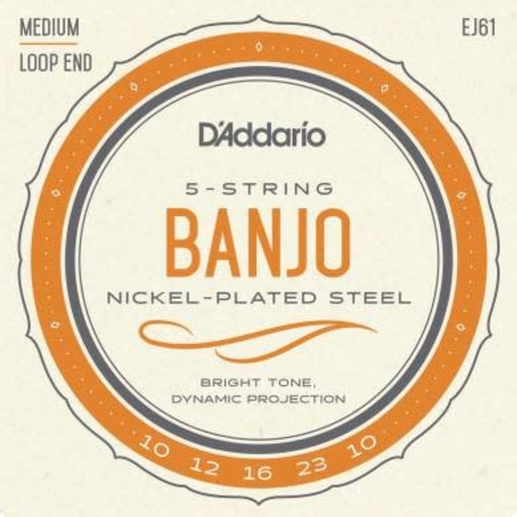 D'addario D'Addario EJ61 Banjo Nickel Plated Strings - Medium Loop End