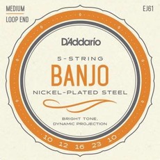 D'addario D'Addario EJ61 Banjo Nickel Plated Strings - Medium Loop End