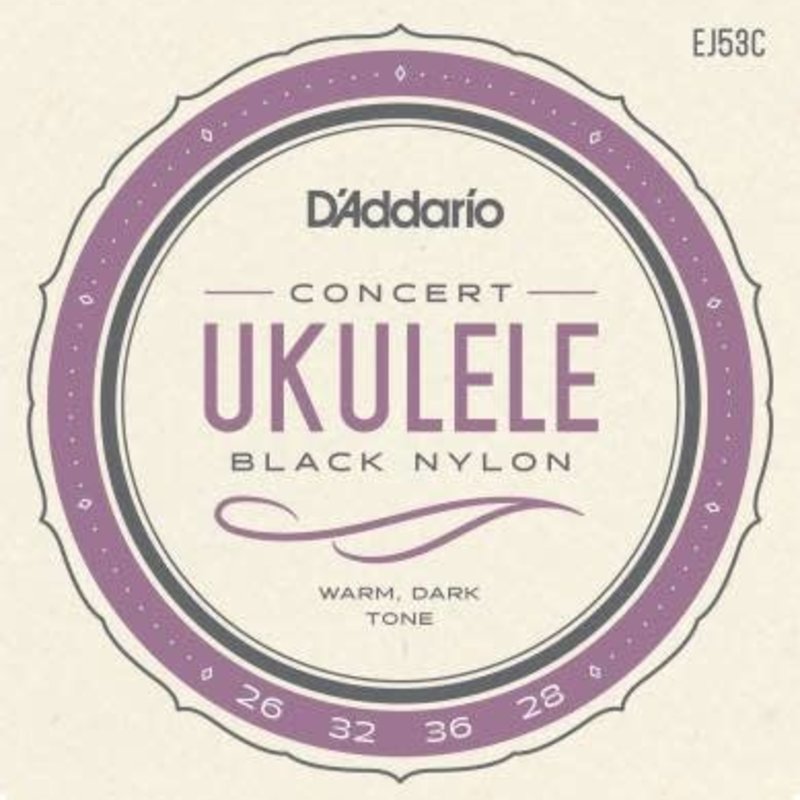 D'addario D'addario EJ53C Ukulele Strings Black Nylon Concert