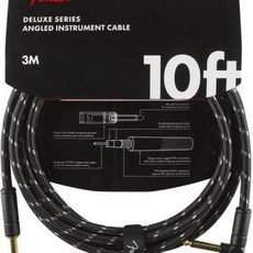 Fender Fender 10' Deluxe Instrument Cable Black Tweed  Straight/Angle