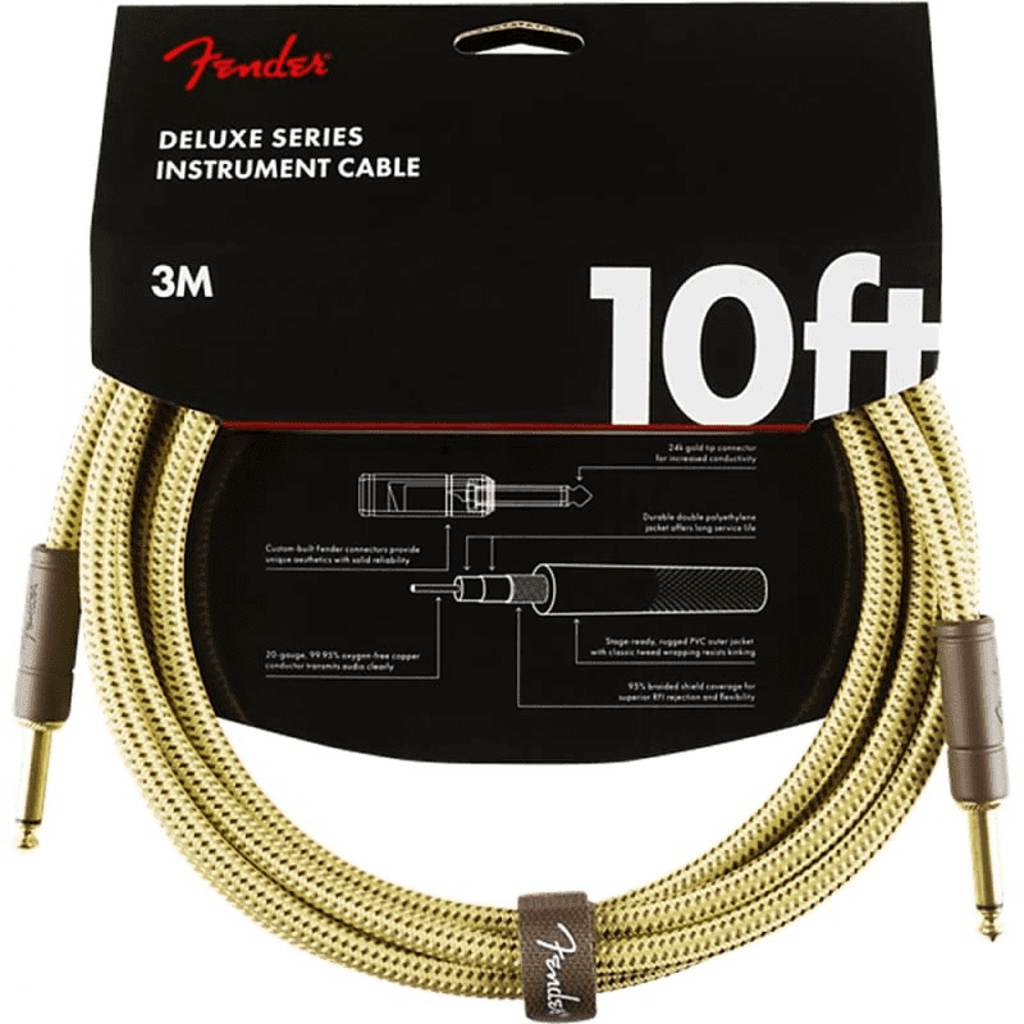 Fender Fender 10' Deluxe Instrument Cable Tweed Straight/Straight