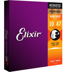 Elixir Elixir 16152 Acoustic Strings  12 String PB Nano 10-47