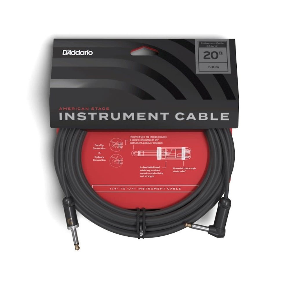 D'addario American Stage Instrument Cable Right to Straight - 20