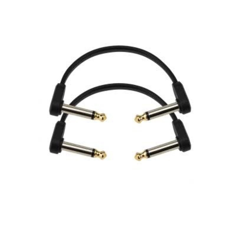 D'addario D'addario 4" 1/4" Flat Patch Cable RR PAIR  PW-FPRR-204