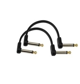 D'addario D'addario 4" 1/4" Flat Patch Cable RR OFFSET PAIR  PW-FPRR-204OS