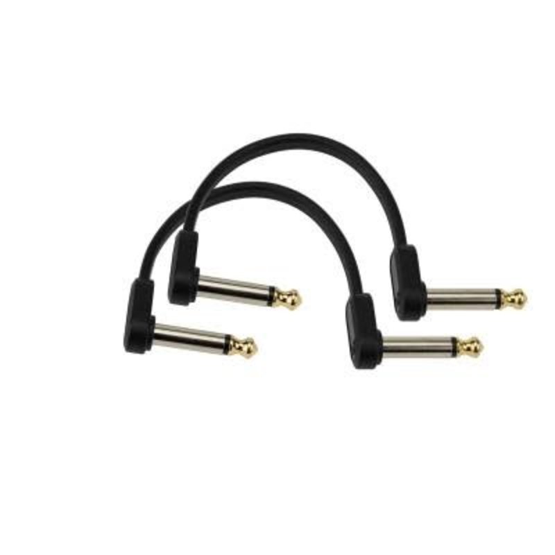 D'addario D'addario 4" 1/4" Flat Patch Cable RR OFFSET PAIR  PW-FPRR-204OS