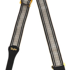 D'addario Taylor Guitar Strap, White/Black Jacquard Cotton 2"