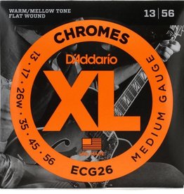 D'addario D'Addario ECG26 Flat Wound Electric Strings Medium 13-56
