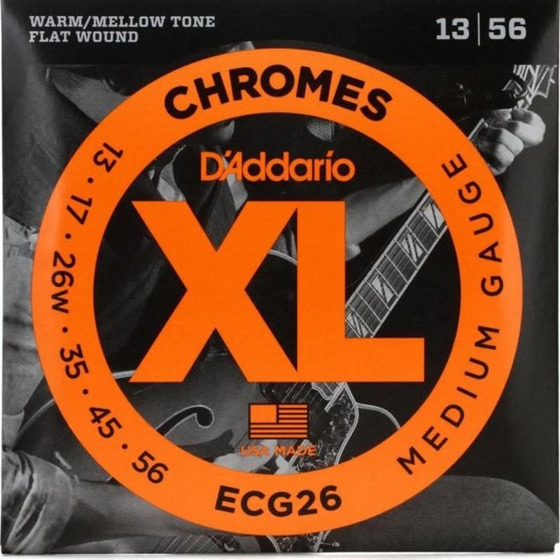 D'addario D'Addario ECG26 Flat Wound Electric Strings Medium 13-56