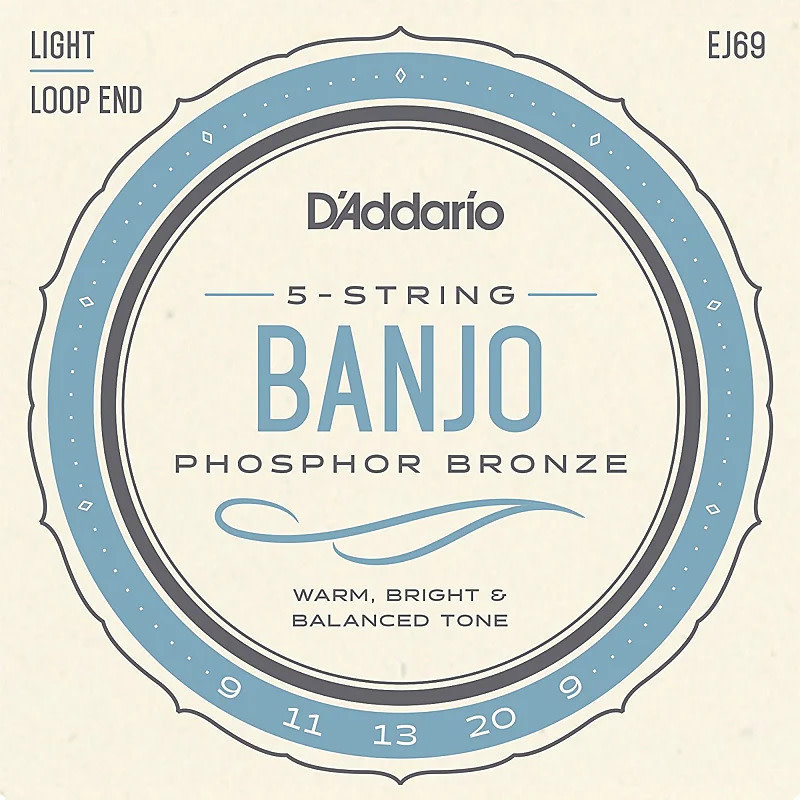 D'addario D'Addario EJ69 Banjo Phosphor Bronze Stings - Light Loop End