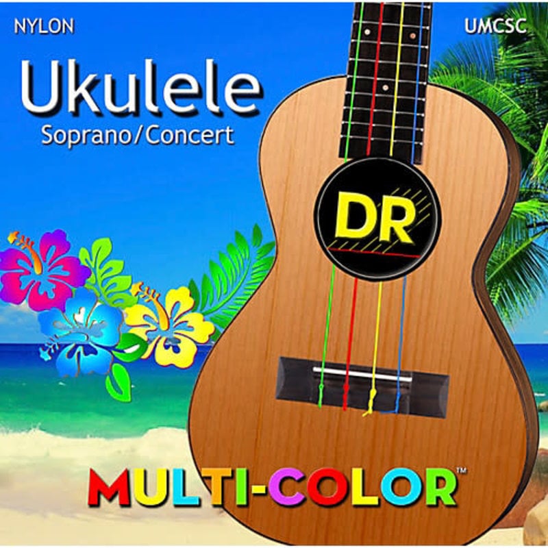 DR Ukulele Strings  Soprano/Concert Multi Colour