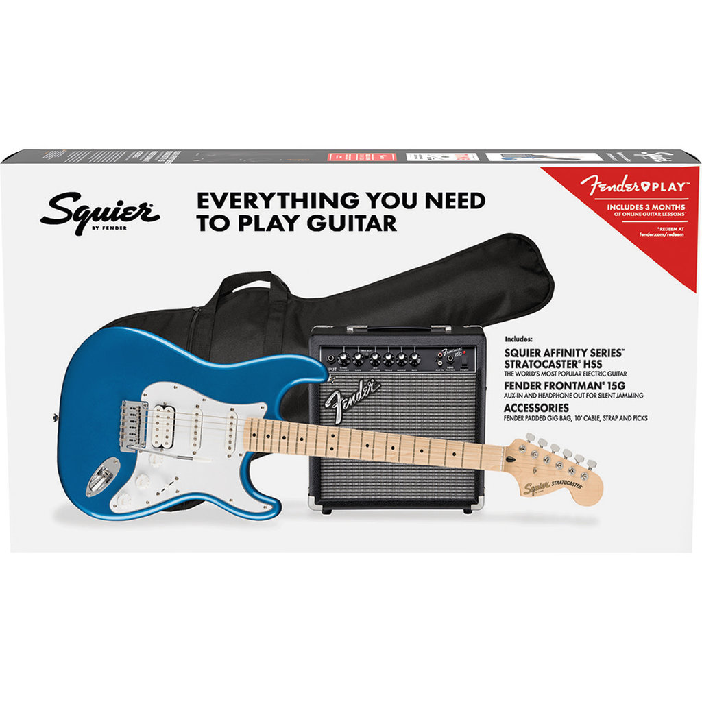 Fender Fender Squier 2021 Affinity HSS Strat Pack - Lake Placid Blue