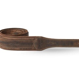 Taylor Guitars Taylor Element Distressed Leather Strap, 2.5” Dark Brown
