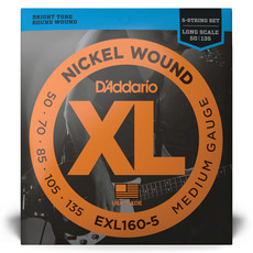 D'addario D'addario EXL160-5 Bass Strings Medium 50-135 Short Scale