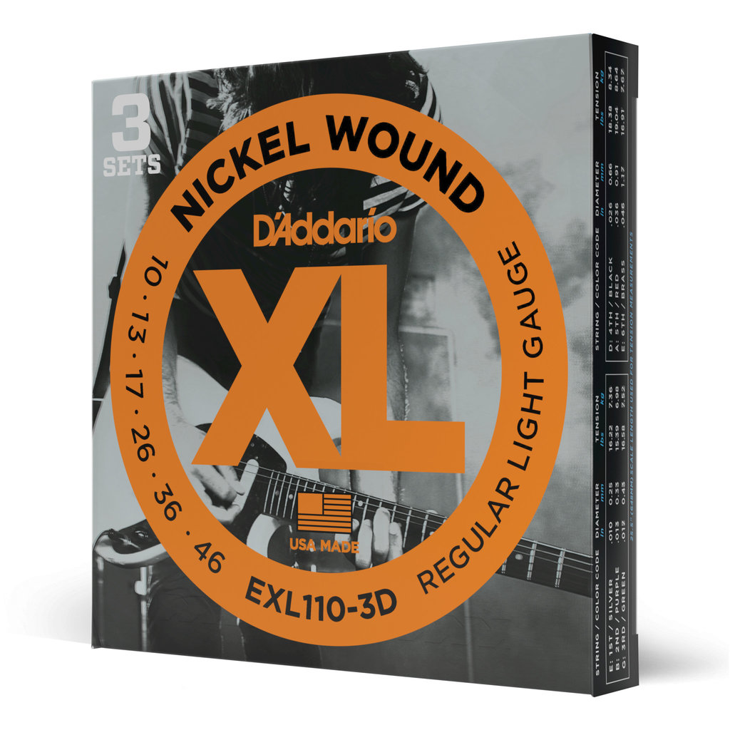 D'addario D'addario EXL110 Electric Strings Light 10-46 3D (3 Packs)