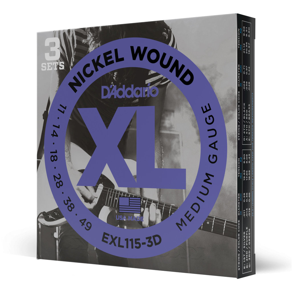 D'addario D'addario Exl115 3D - 3 Pack