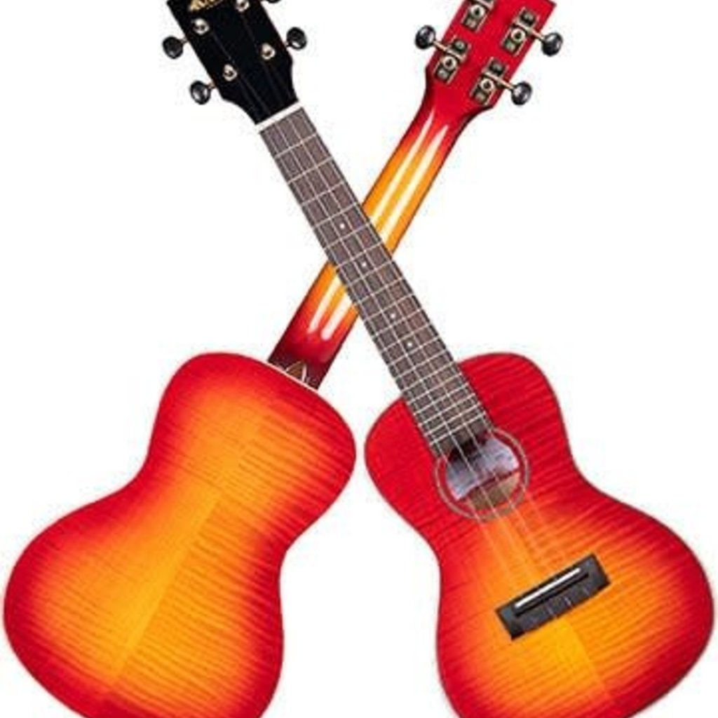 Kala Gloss Flame Maple Cherry Burst Tenor Ukulele KA-FMCB-T - KAOS