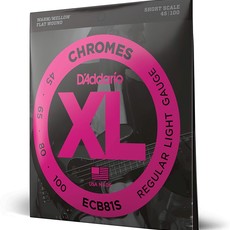 D'addario D'Addario ECB81S Chromes Short Scale Flatwound Bass Strings