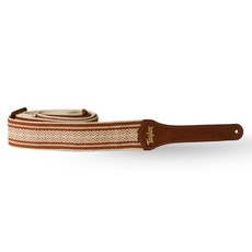 Taylor Guitars Taylor Guitar Strap, White/Brown Jacquard Cotton 2"