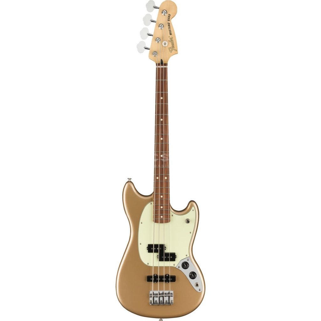 Fender Mustang Bass PJ PF - Fire Mist Gold - KAOS Music Centre