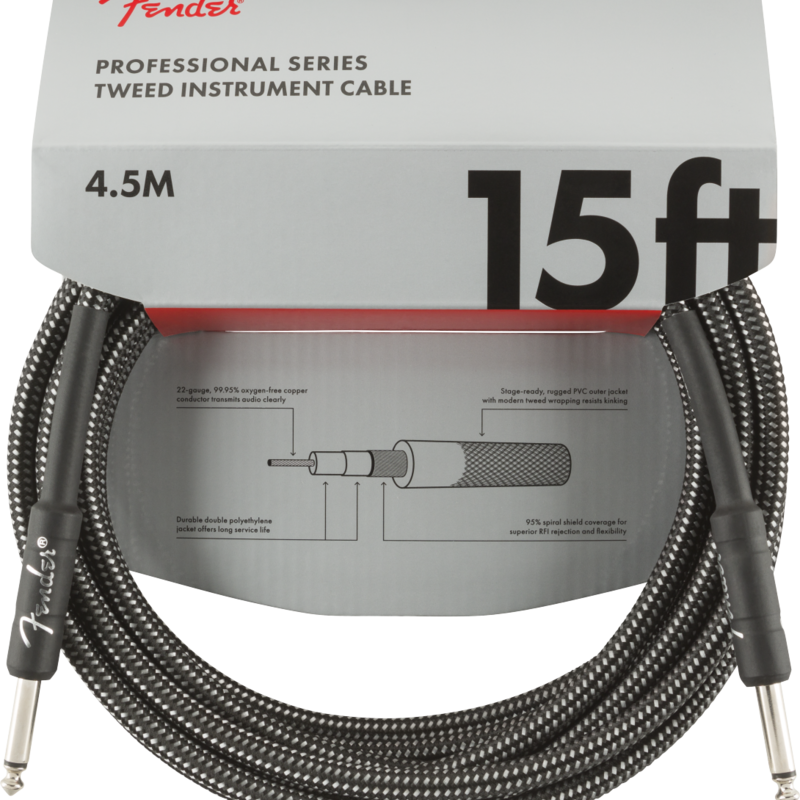 Fender Fender Pro Instrument Cable 15ft Gray Tweed