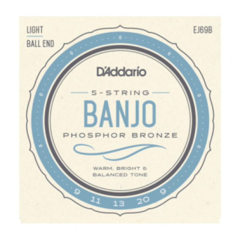 D'addario D'Addario EJ69B Banjo Phosphor Bronze Stings - Light Ball End