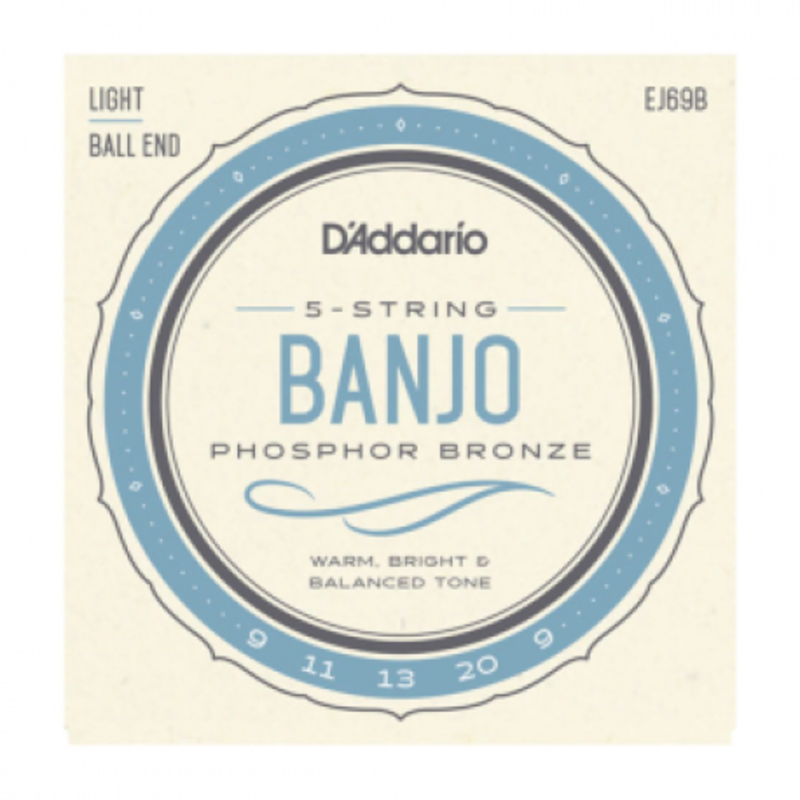 D'addario D'Addario EJ69B Banjo Stings Light Ball End