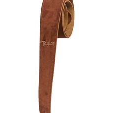 Taylor Guitars Taylor Guitar Strap, Chocolate Embroidered Suede 2.5"
