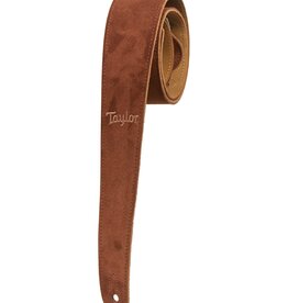 Taylor Guitars Taylor Guitar Strap, Chocolate Embroidered Suede 2.5"
