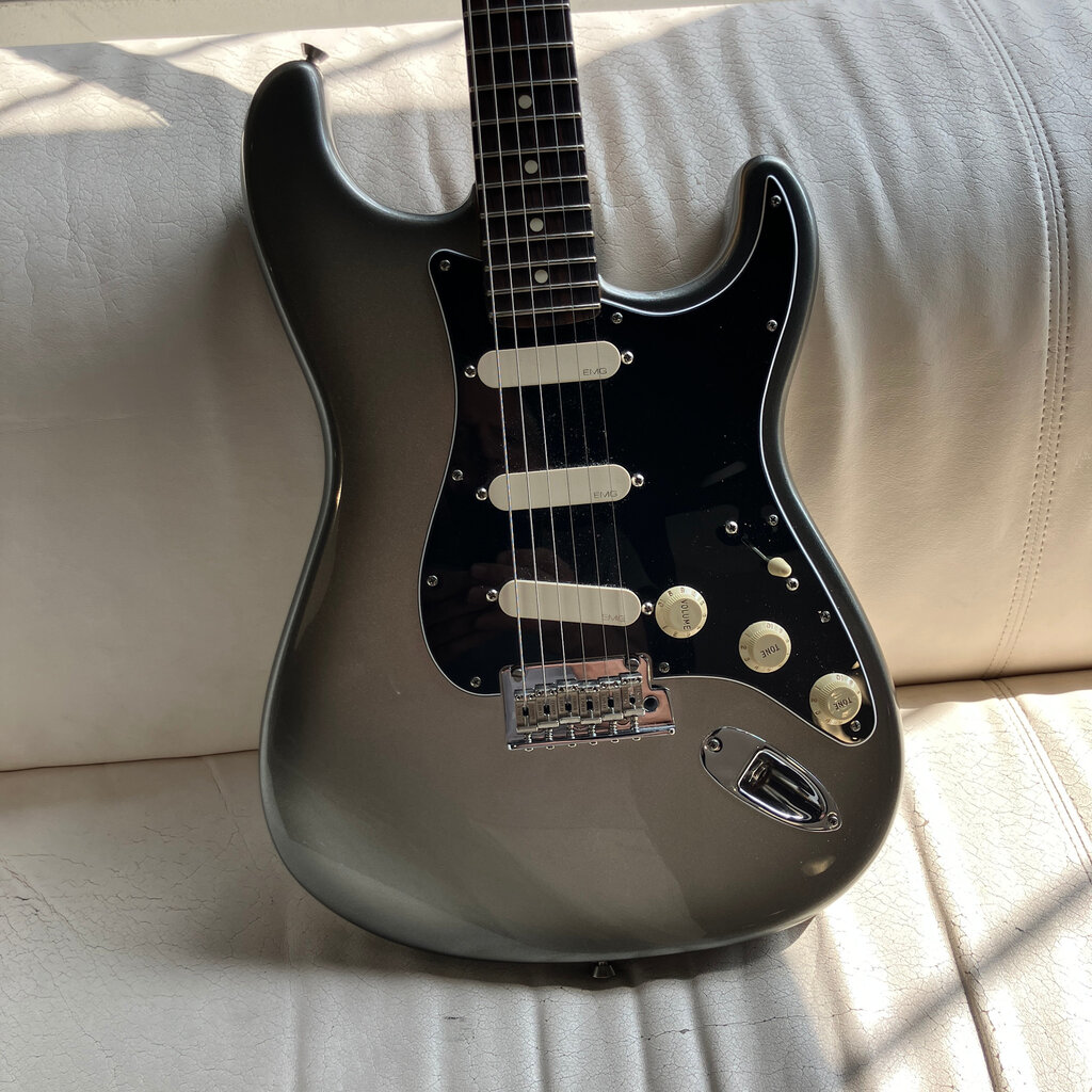 Consignment/Used Fender Pro II Stratocaster Mercury w/EMG pickups /w/Case