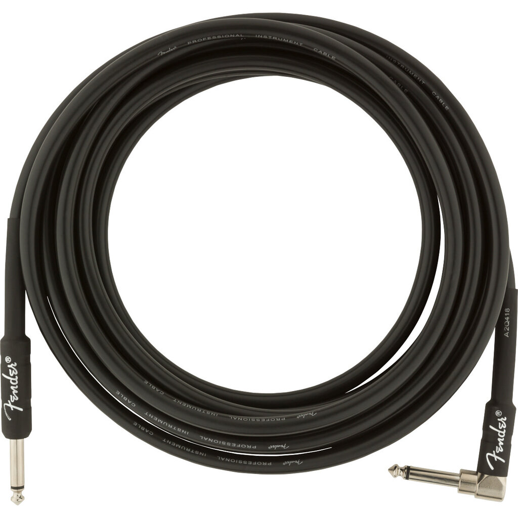 Fender Fender 15' Professional Series Instrument Cable Black Straight/Angle