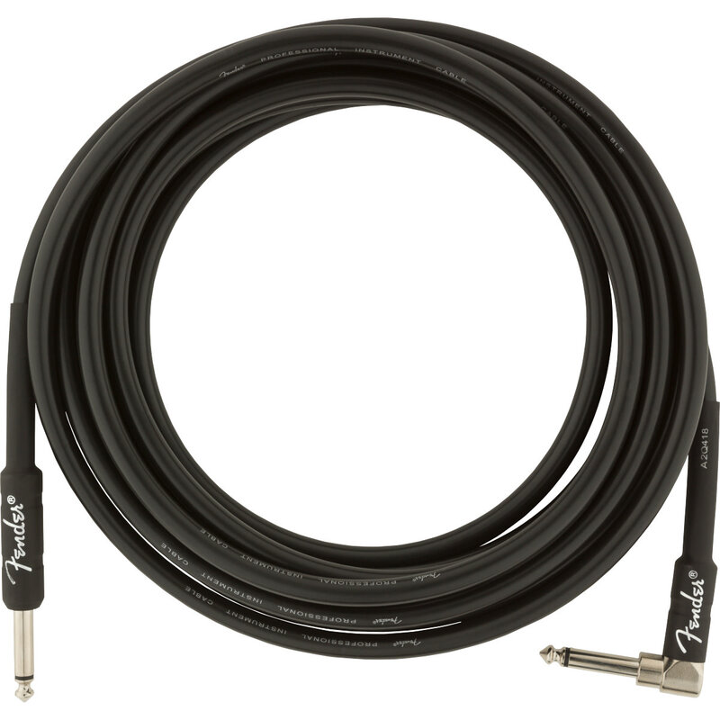 Fender Fender 15' Professional Series Instrument Cable Black Straight/Angle