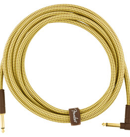Fender Fender Deluxe Instrument Cable, Straight/Angle, 10', Tweed
