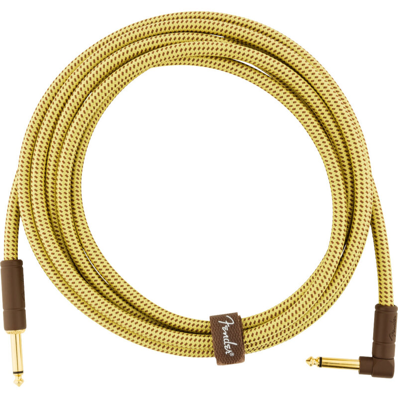 Fender Fender Deluxe Instrument Cable, Straight/Angle, 10', Tweed