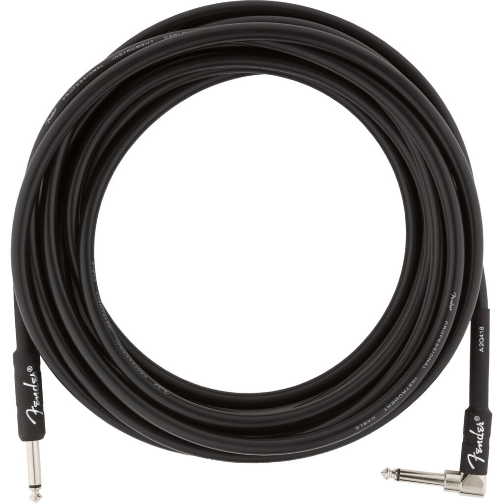 Fender Fender 18.6' Professional Series Instrument Cable Black  Straight/Angle