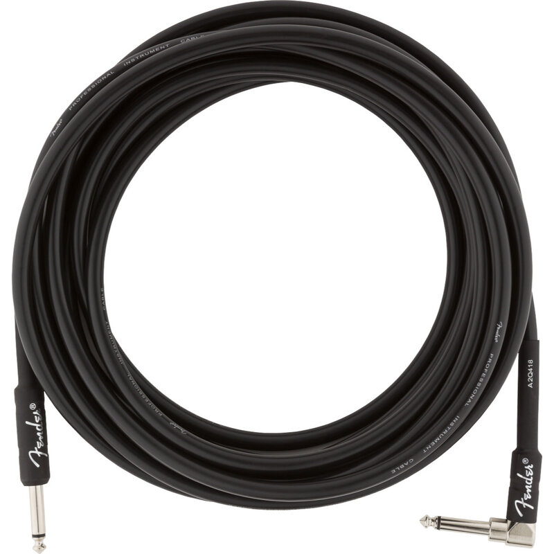 Fender Fender 18.6' Professional Series Instrument Cable Black  Straight/Angle