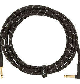Fender Fender 10' Deluxe Instrument Cable,  Black Tweed,  Straight/Angle