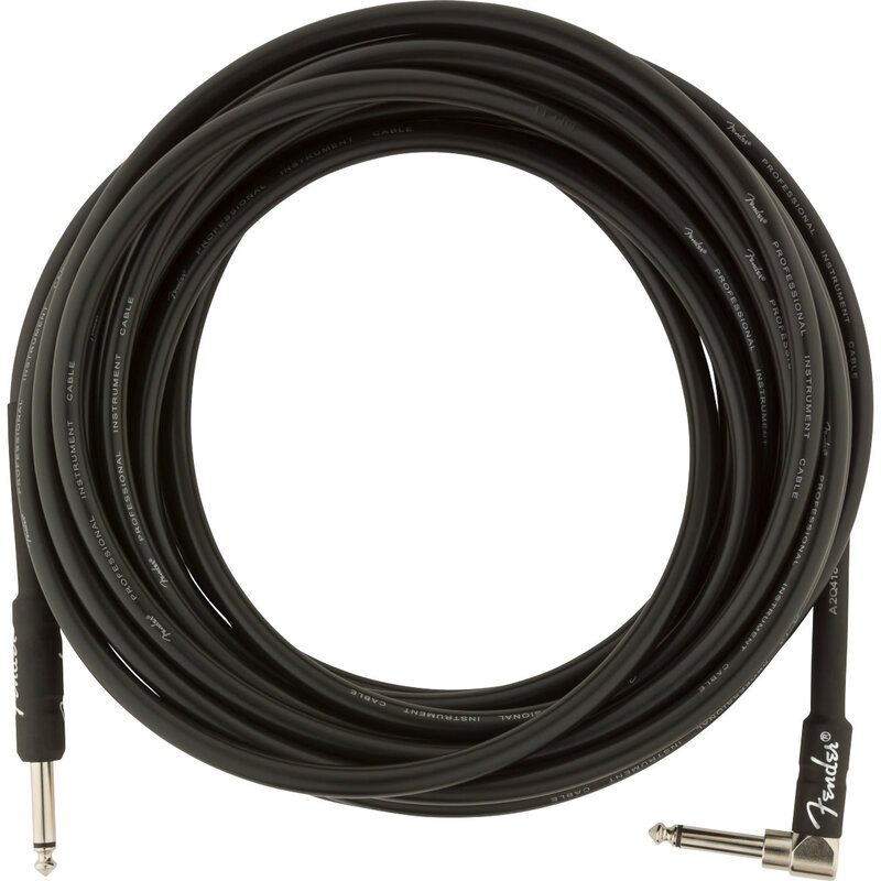 Fender Fender 25' Professional Series Instrument Cable Black Straight/Angle