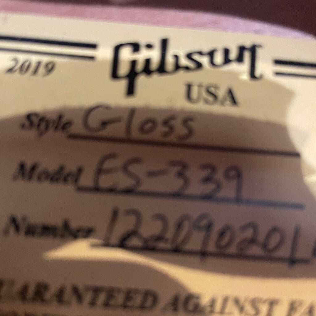 Gibson Consignment/Used Gibson ES-339 Glossy Plain Top - Sixties Cherry 2019 w/Case