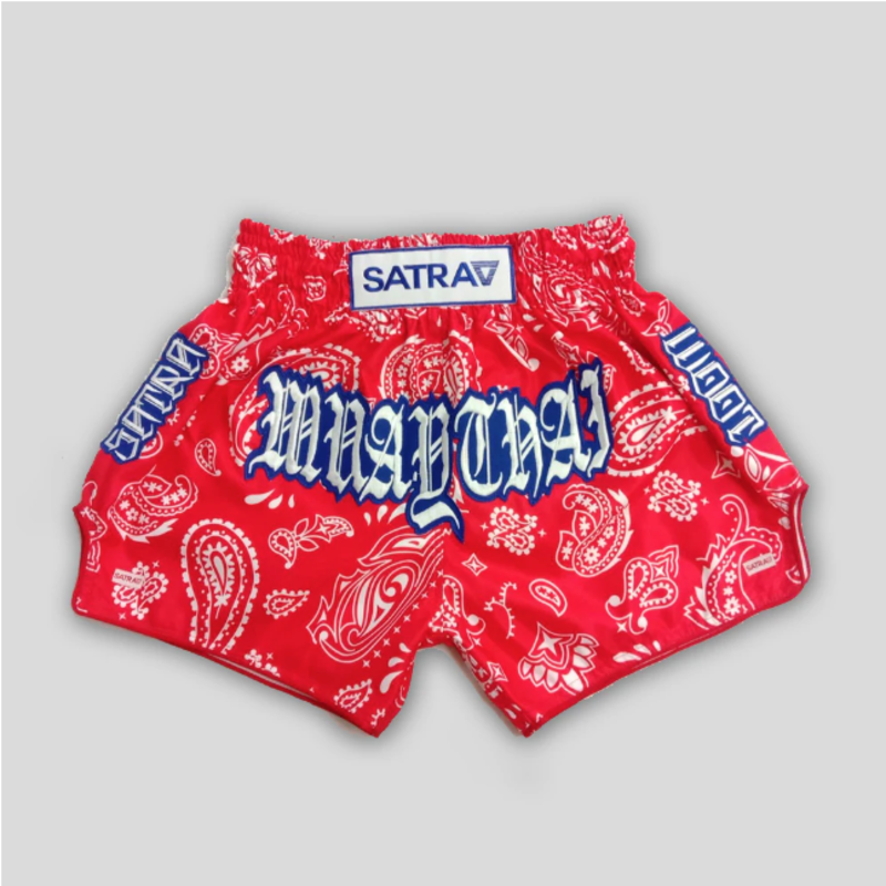 Satrawoot Red Paisley Muay Thai Shorts