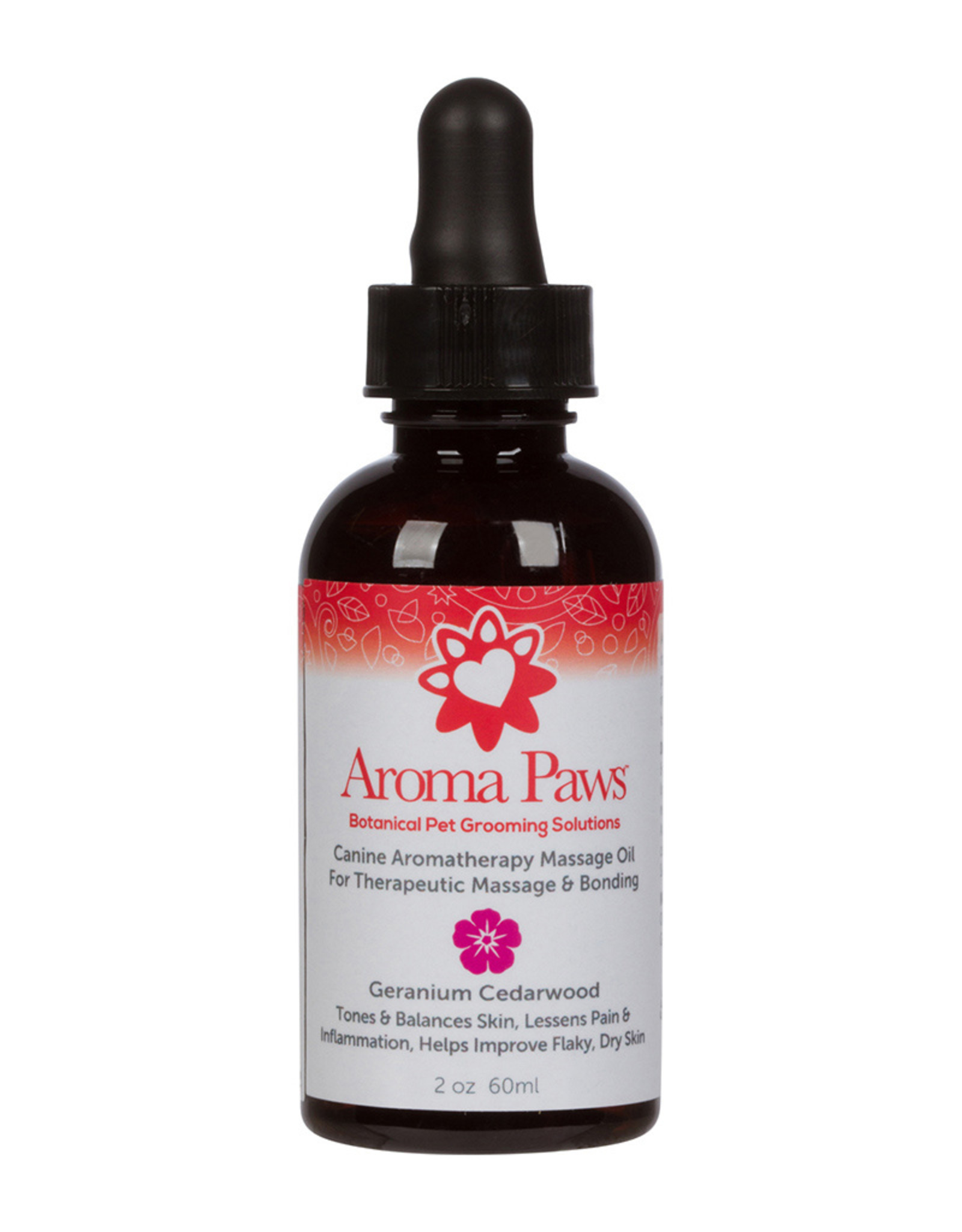 Aroma Paws Canine Aromatherapy Geranium Cedarwood Massage Oil - 2 oz