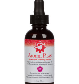 Aroma Paws Canine Aromatherapy Geranium Cedarwood Massage Oil - 2 oz