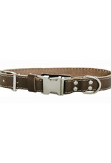 Euro Dog Luxury Quick Release Soft Leather Burgundy Dog Collar - Small